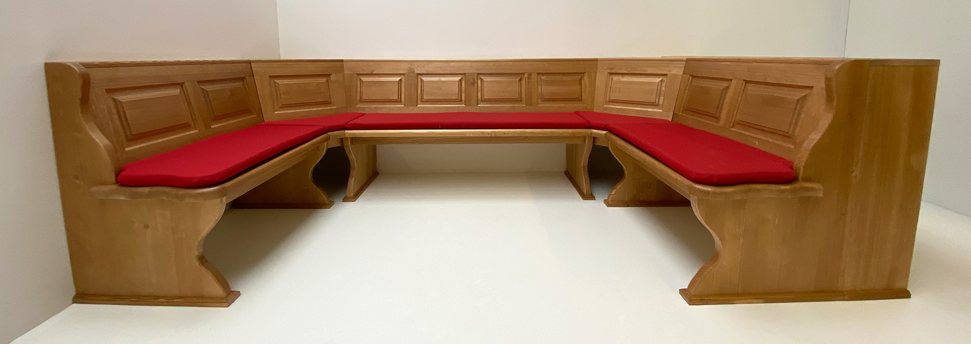 Eckbank Lindau U-Bank 165/280/165 cm, 2 Ecke aufklappbar, Abschlussregal, K2, Polster TS-1673