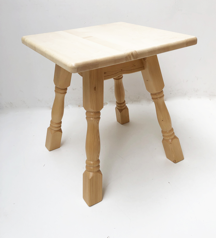 Vierfußtisch 4510 Amberg 70/70 ohne Schubladen, Ahornplatte