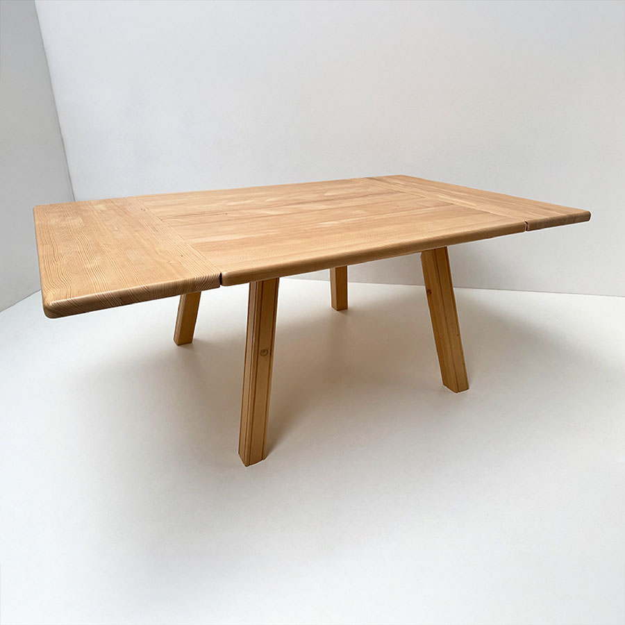 Vierfußtisch 4510G Rosenheim, o. Schub. ,Zargenhöhe höher, gerader Fuß, 120/120 cm, 2 Ansteckplatten