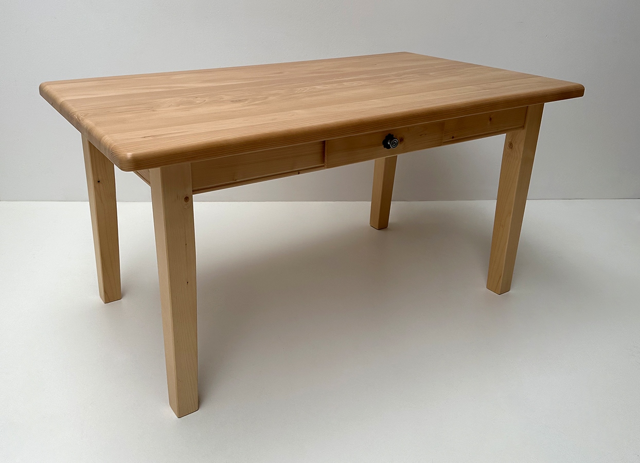 Vierfußtisch Nürnberg 85/150 cm,  Fichte mit Schubladen
