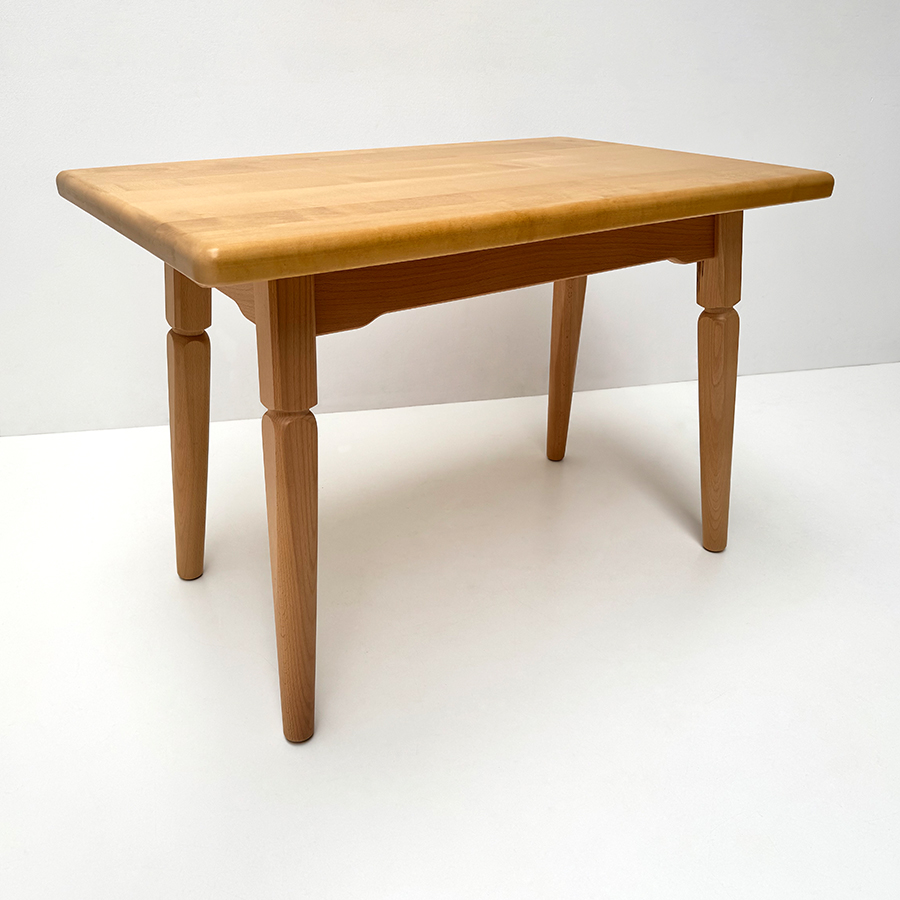 Vierfußtisch Modell 183, 110/70 cm, Bucheplatte 4 cm stark