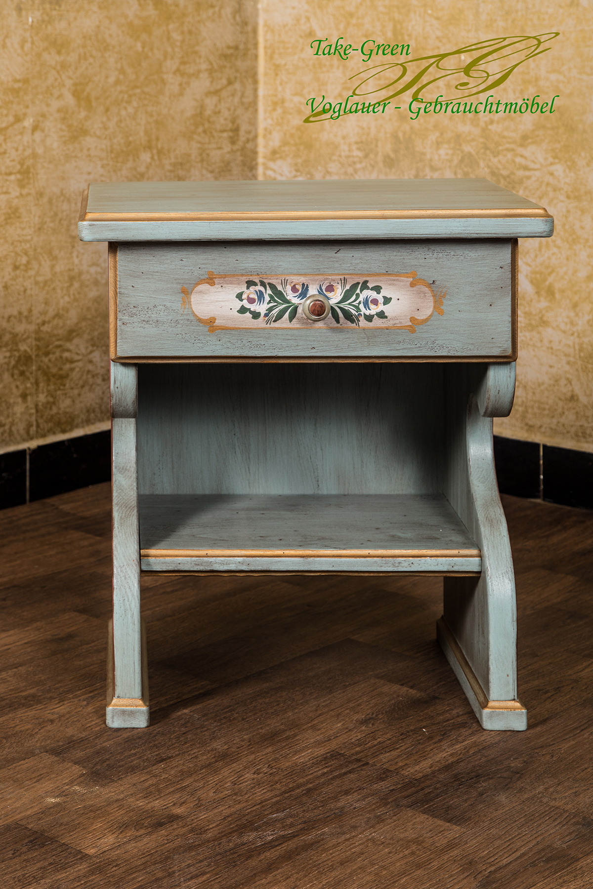 Voglauer Anno 1700 Altblau Nachttisch Beistell Schrank Kommode