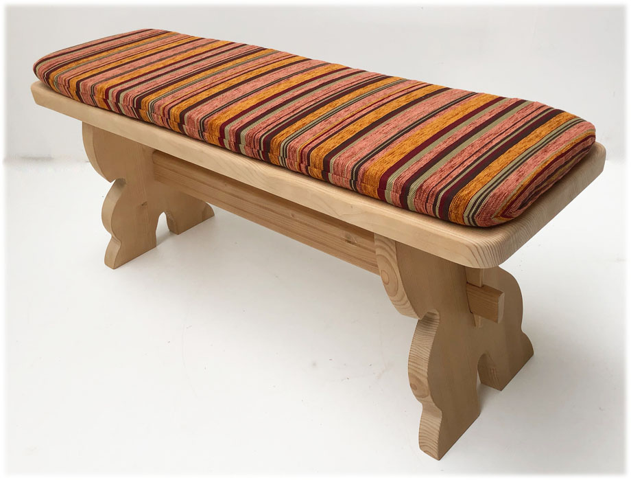 Vorbank Amberg Landau groß 115 cm inkl. genähtem Polster, Edmonton rot