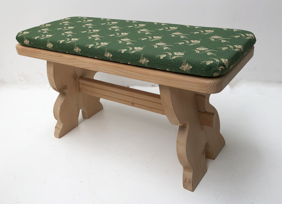 Vorbank Amberg Landau klein 90 cm inkl. genähtem Polster, Kössen grün, 38 Lagerstoffe preisgleich