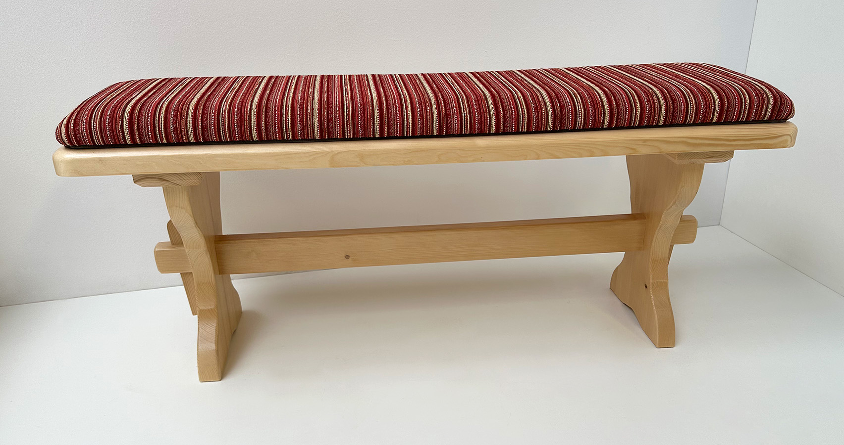 Vorbank Lindau, Ausführung schwer, Länge 120 cm, Polsterplatte Stoff TS-3025