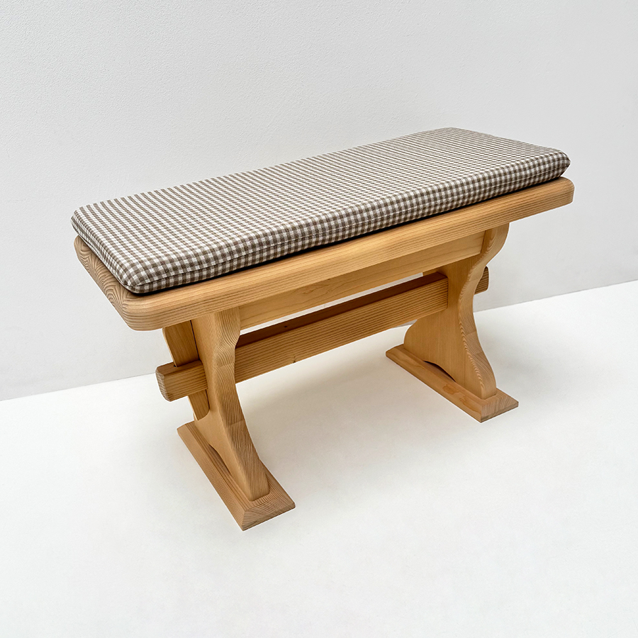 Vorbank Lindau 80 cm mit Truhe,  Ausführung schwer, Füße verbreitert, Kissen genäht Attersee 104