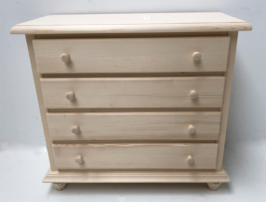 Wäschekommode Schubladenkommode Trient Firenze 4 Schubladen, Fichte roh 