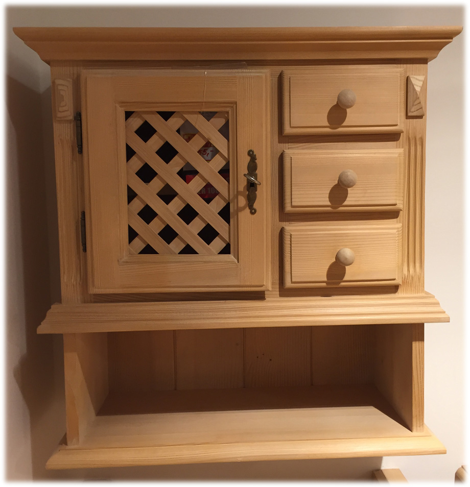 Hängeschrank Kastl, Wandkästchen mit Gittertüre - Landhausmöbel Dietersheim