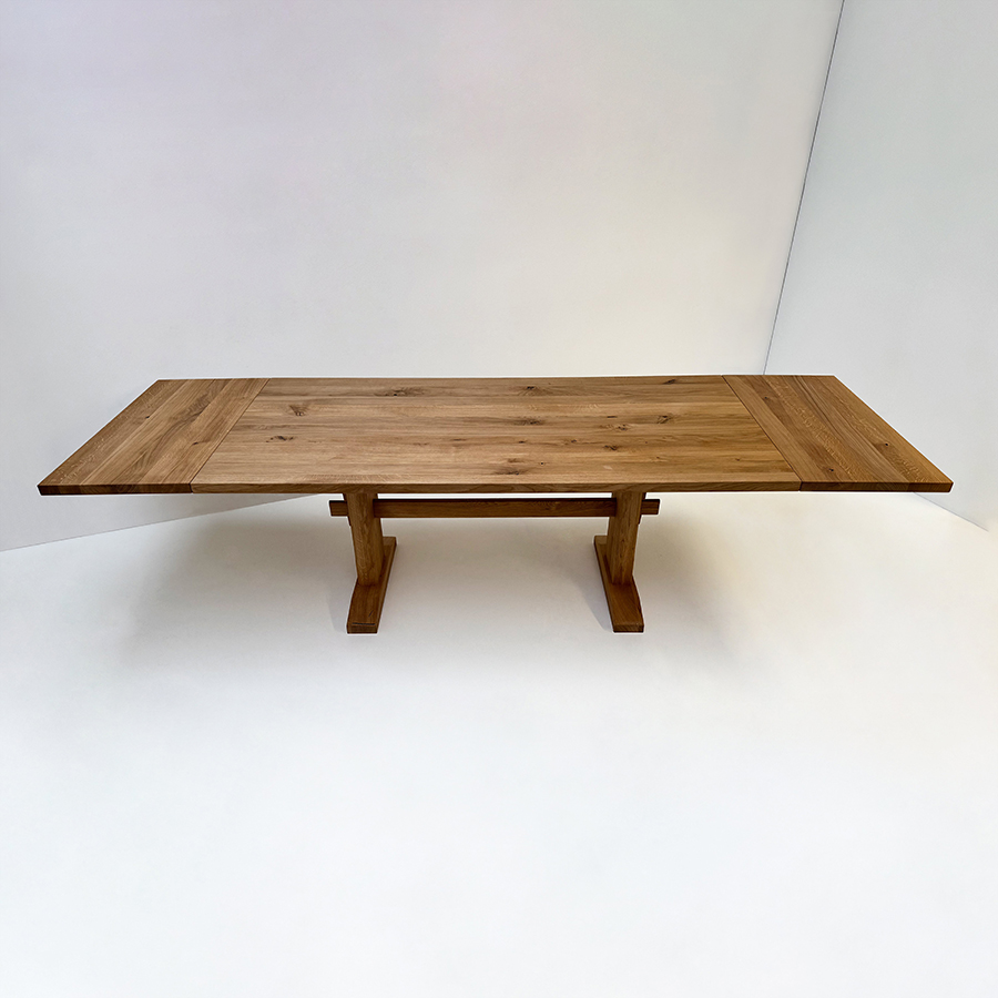 Esstisch Massivholztisch LITTLE ROCK, 200/100 cm, Profil R5, 2 Ansteckplatten, Wildeiche geölt