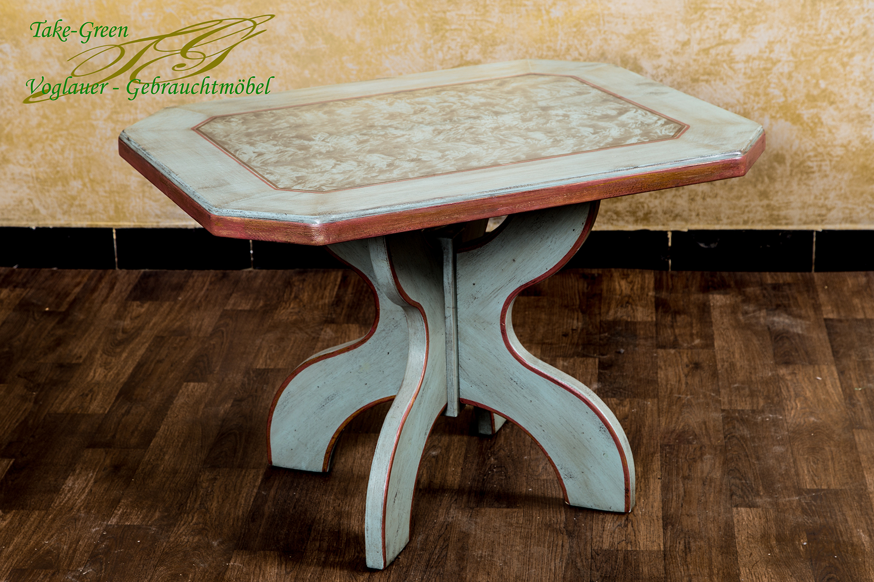 Voglauer Anno 1700 Altblau Landhaus Holz Tisch 70x70 cm