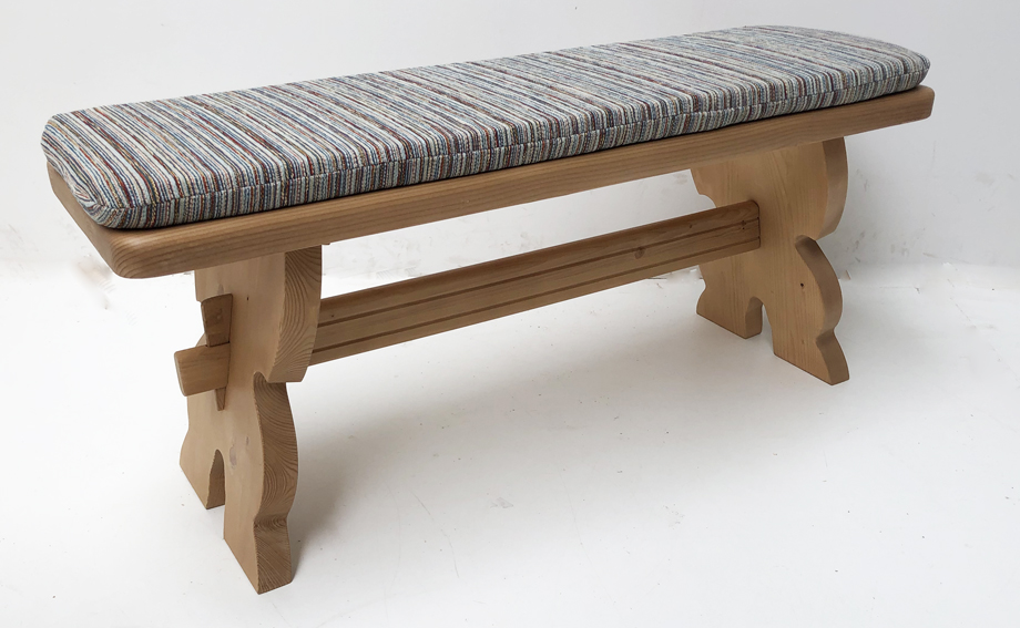 Vorbank Füssen gross 115 cm, Rosner Hartwachs, inkl. Polster lose genäht, Salzburg RE